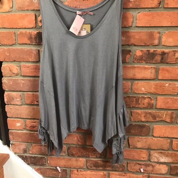 Juicy Couture NEW Vintage Tier Ruffle Tunic Sleeveless Top Cotton Asymmetrical - Picture 10 of 14